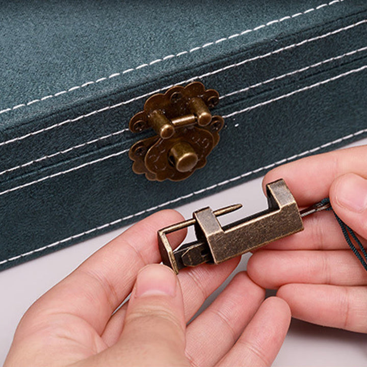 Buddha Stones, schlichtes Design, Schmuckschatulle, Organizer, einlagige Flanell-Schmuckaufbewahrungsbox mit Schloss - image 9