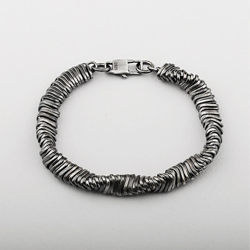 Buddha Stones 925 Sterling Silber Vintage Twisted Design Reichtum Heilung Kettenarmband - image 4