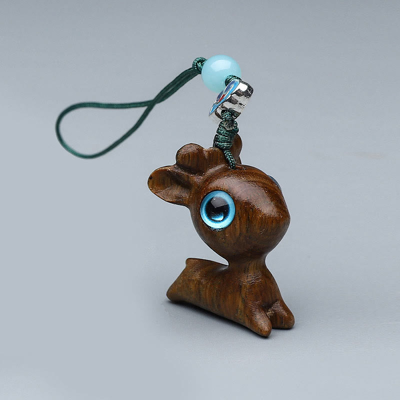 Buddha Stones Thuja Sutchuenensis Grünes Sandelholz Buchsbaum Mini Niedliches Tier Kaninchen Katze Hirsch Wal Wohlstand Telefon Hängende Dekorationen - Grünes Sandelholz-Hirschmotiv 3 x 2,3 cm - image 19