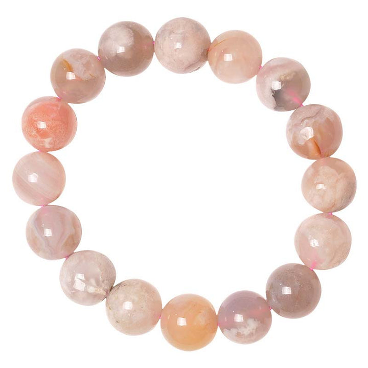 Buddha Stones Sakura-Achat-Friedenssegen-Armband