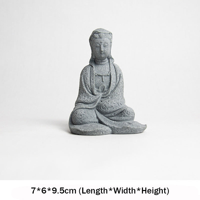 Buddha Stones Avalokitesvara Statue Segen Heimdekoration - 7 x 6 x 9,5 cm - image 4