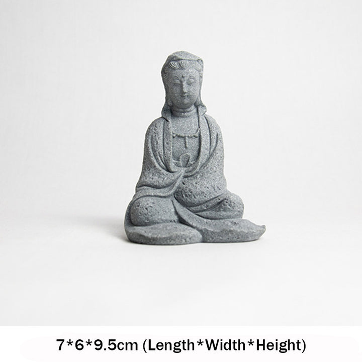Buddha Stones Avalokitesvara Statue Segen Heimdekoration - 7 x 6 x 9,5 cm - image 4
