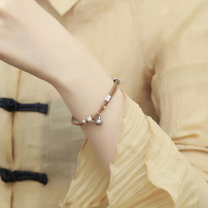 Buddha Stones 925 Sterling Silber Gold Schlucktier Koi Fisch Reichtum Handgefertigtes geflochtenes Armband - image 11