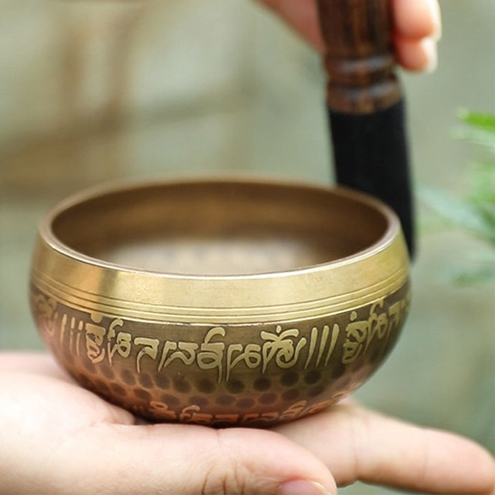 Tibetische Klangschale, handgefertigt für Yoga und Meditation. Klangschalen-Set - image 1
