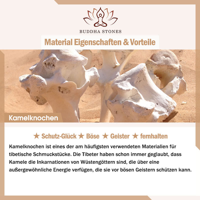 Buddha Stones tibetischer Kamelknochenschädel, der Herr der Leiche, Waldschutz-Halskettenanhänger