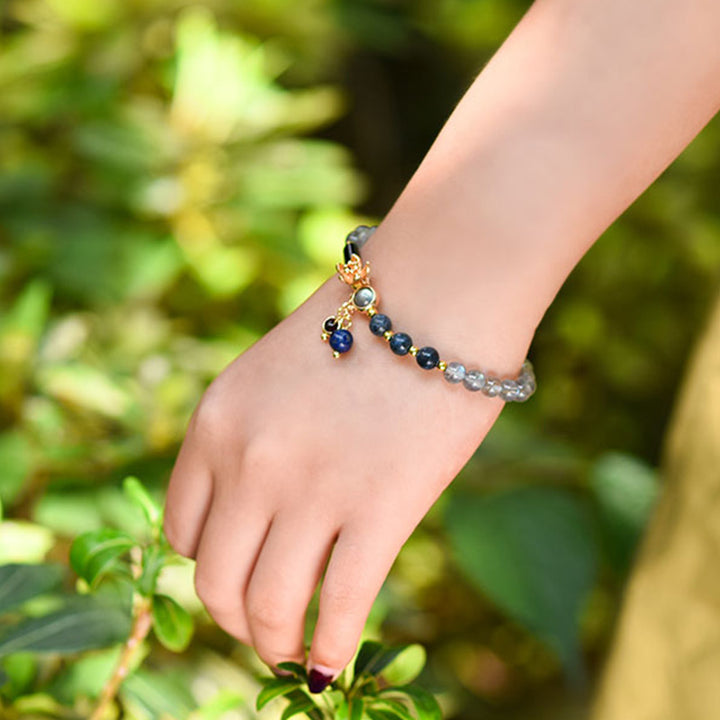 Buddha Stones Armband aus Mondstein, Lapislazuli und Mondstein – beruhigend, heilend und positiv - image 3