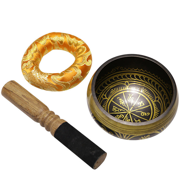 Buddha Stones Tibetische Meditations-Klangschale, handgefertigt, für Heilung und Achtsamkeit, Unterstützung, Schutz, Klangschalen-Set - image 13
