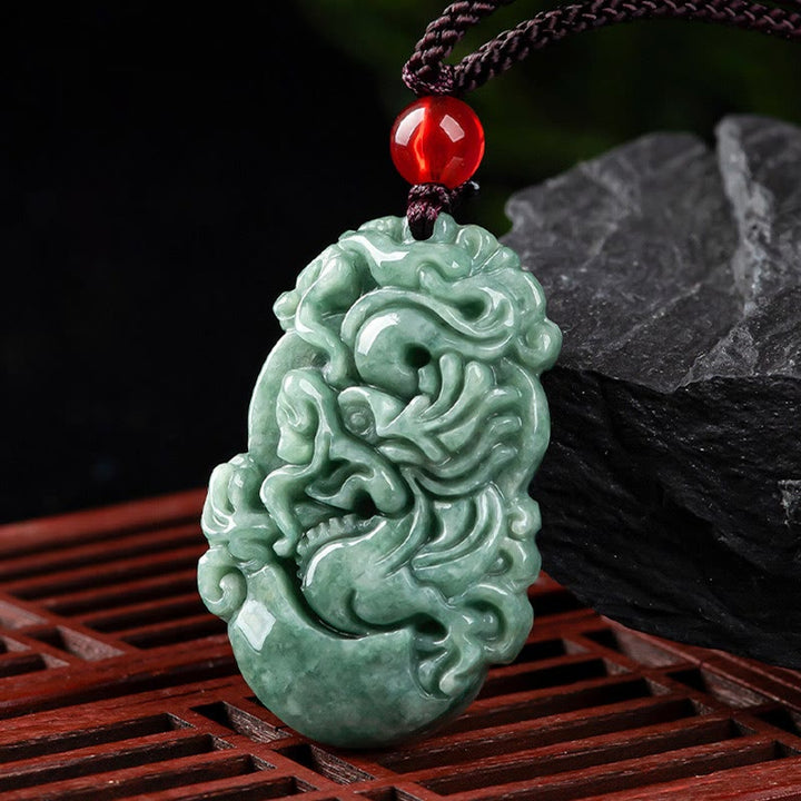 Buddha Stones, natürliche Jade, 12 chinesische Sternzeichen, Wohlstands-Halsketten-Anhänger