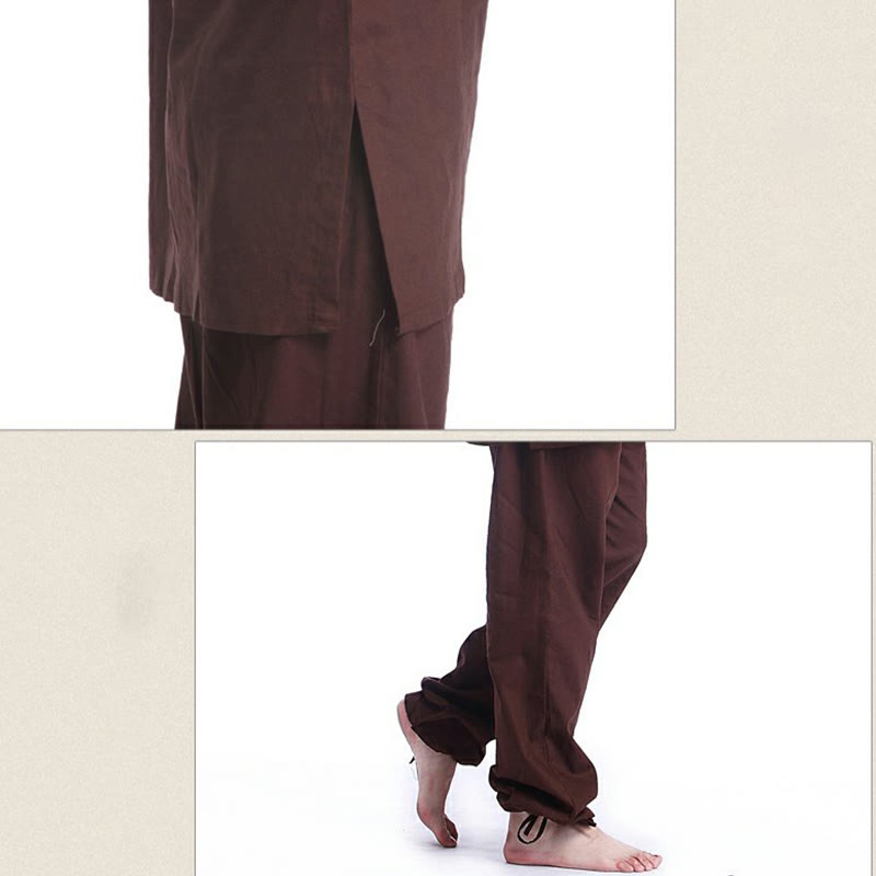 Buddha Stones, Meditation, Gebet, V-Ausschnitt, Design, Baumwollleinen, spirituelle Zen-Praxis, Yoga-Kleidung, Herren-Set - image 8