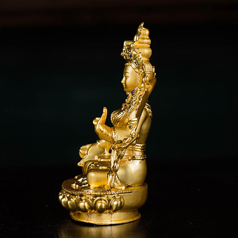 Bodhisattva Weiß Tara Hope Protection vergoldete Statuendekoration - image 6