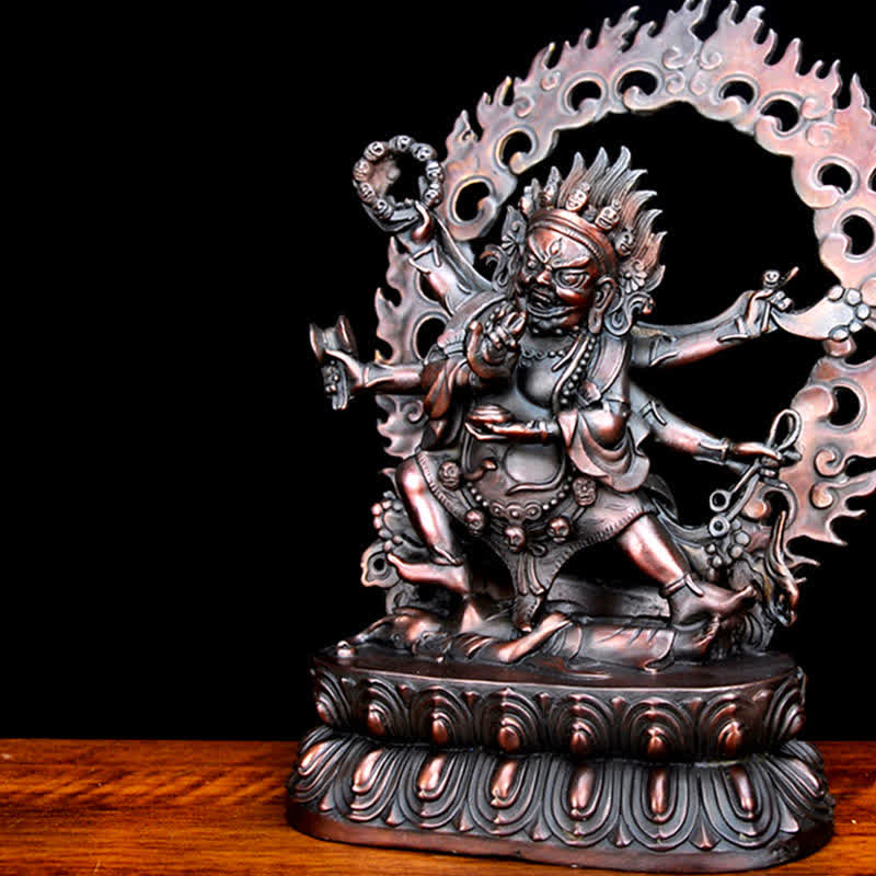 Tibet Mahakala Bodhisattva Figur Mitgefühl Kupfer Statue Dekoration - image 7