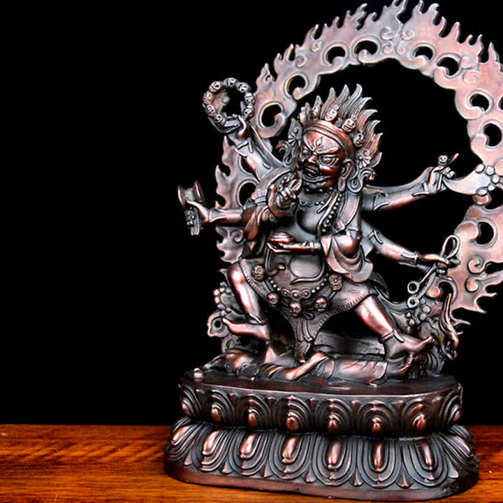 Tibet Mahakala Bodhisattva Figur Mitgefühl Kupfer Statue Dekoration - image 7