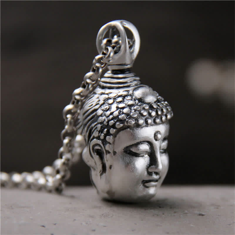 Buddha Stones 999 Sterling Silber Buddha Dämon Gelassenheit Halskette Anhänger - Buddha (nur Anhänger) – 999 Sterling Silber - image 1