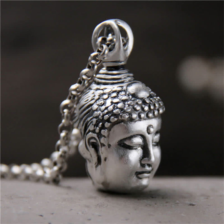 Buddha Stones 999 Sterling Silber Buddha Dämon Gelassenheit Halskette Anhänger - Buddha (nur Anhänger) – 999 Sterling Silber - image 1