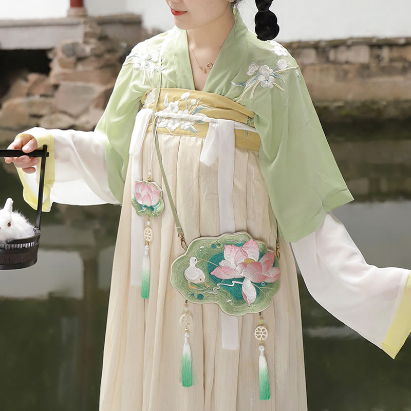 Buddha Stones Luck Stickerei Lotus Koi Fisch Kaninchen Blume Hanfu Tasche Umhängetasche Umhängetasche - image 9