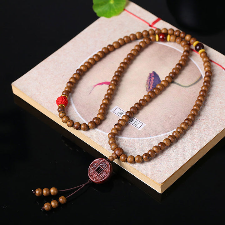 Buddha Stones, 108 Mala-Perlen, Pfirsichholz, Bodhi-Samen, Lotus-Gebet, Meditationsarmband