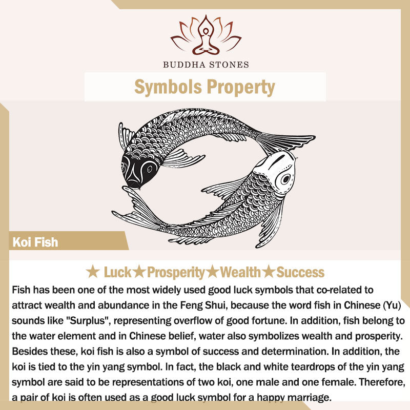 Buddha Stones Perlen-Anhänger, natürlicher schwarzer Obsidian, Koi-Fische, Lotusstärke