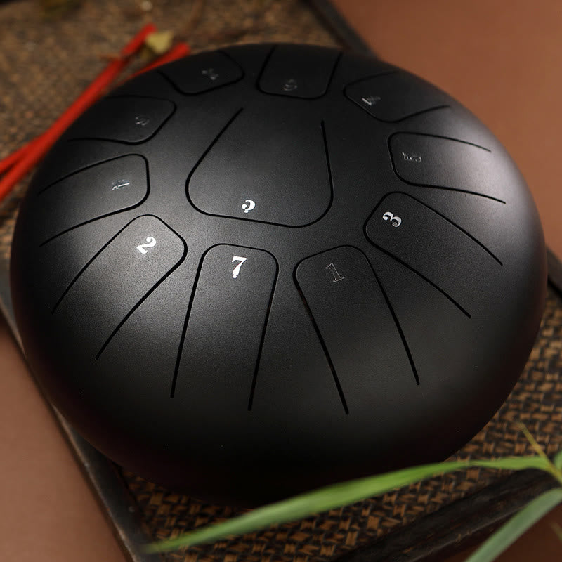 Buddha Stones Steel Tongue Drum Sound Heilung Achtsamkeit Meditation Yoga Drum Kit 11 Note 8 Zoll - Schwarz - image 1