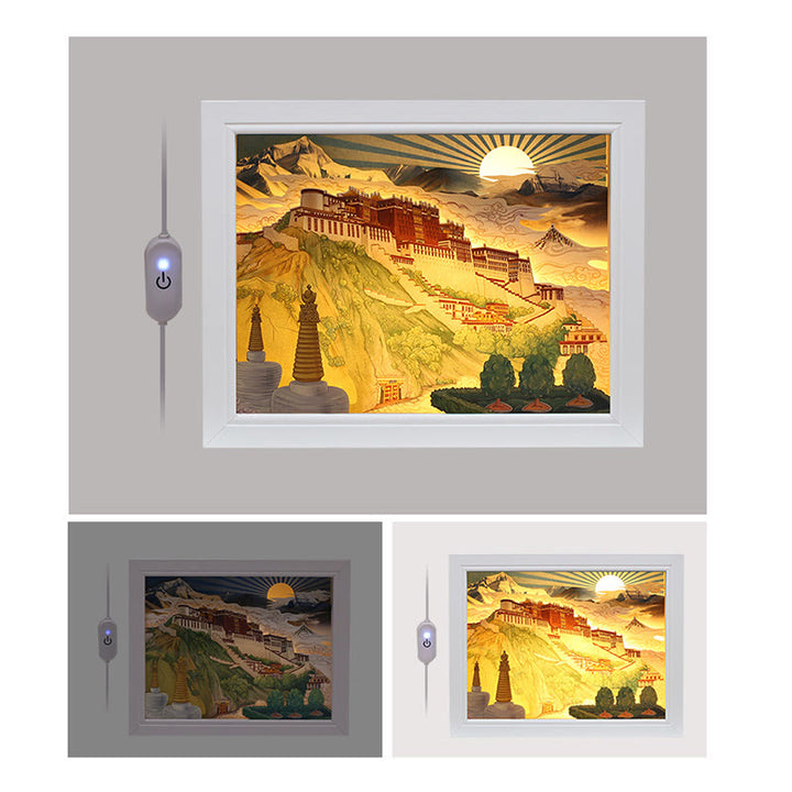 Tibet Potala Palast Papier LED Schnitzlampe Kunst Nachtlichter Kreative LED Tischlampe - image 2