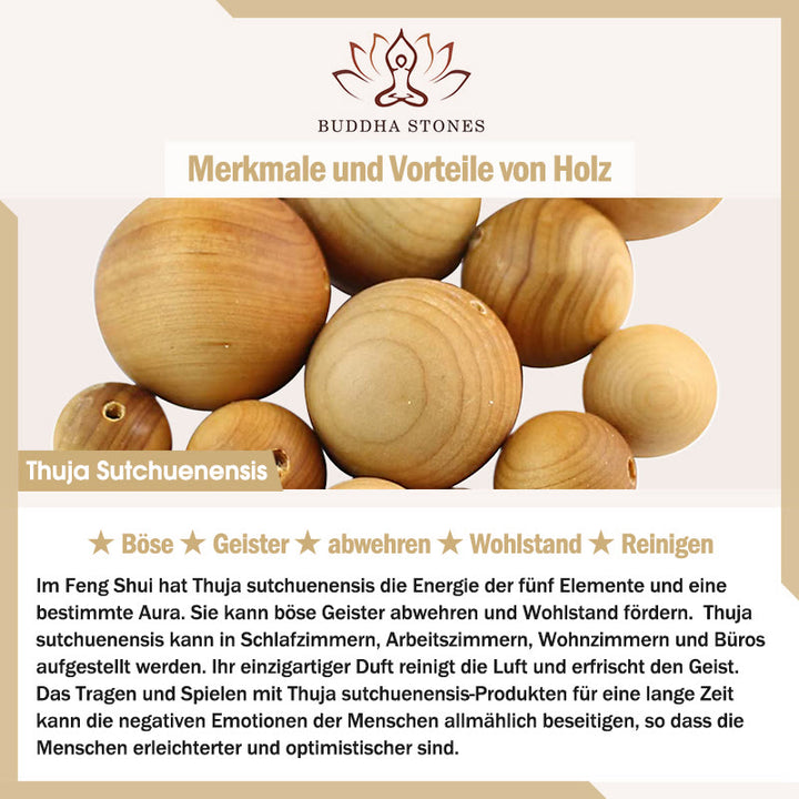 Buddha Stones Sandelholz Kleines Blatt Rotes Sandelholz Thuja Sutchuenensis Buchsbaum Türkis Schutz Doppelt gewickeltes Armband