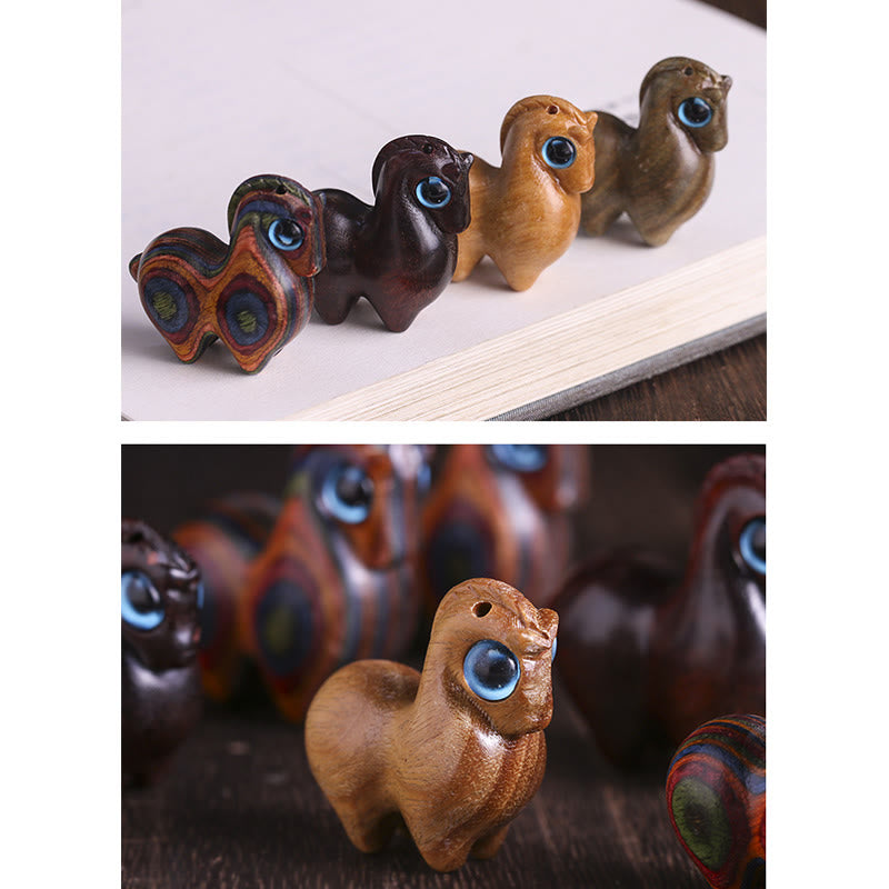 Buddha Stones, kleines Blatt, rotes Sandelholz, grünes Sandelholz, Glücks-Mini-Pferdeschutz-Dekoration