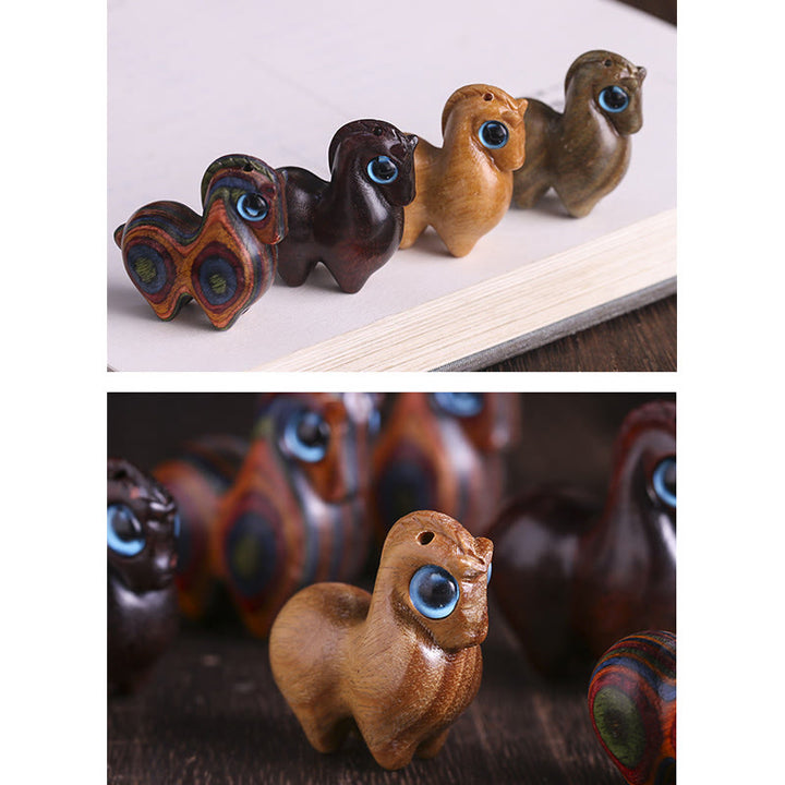 Buddha Stones, kleines Blatt, rotes Sandelholz, grünes Sandelholz, Glücks-Mini-Pferdeschutz-Dekoration