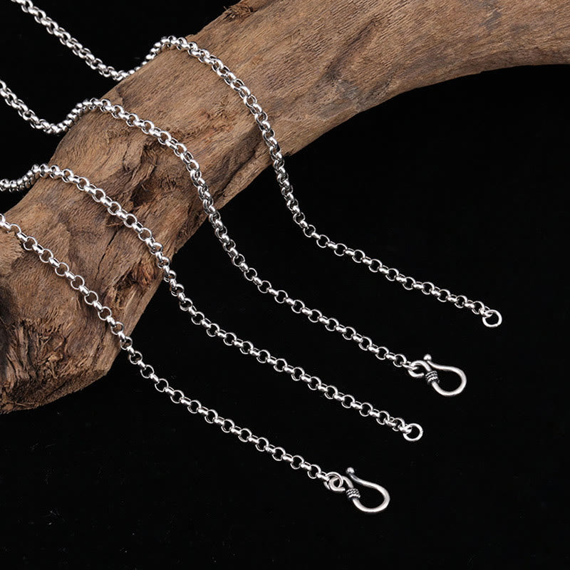 Buddha Stones 925 Sterling Silber Zakiram Göttin des Reichtums Om Mani Padme Hum Peace Halskette Anhänger - 60 cm (nur Kette) - image 7