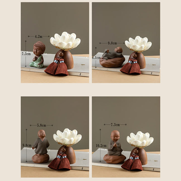 Schwarze Pfirsichholz-Buddha-Blumen-Calm-Cure-Dekorationen - image 24