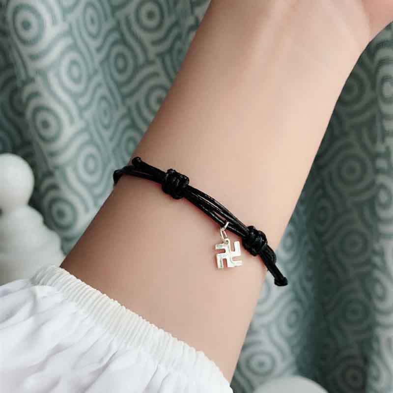 Buddha Stones 925 Sterling Silber Rote Schnur Glück Stärke Flechtarmband - image 8