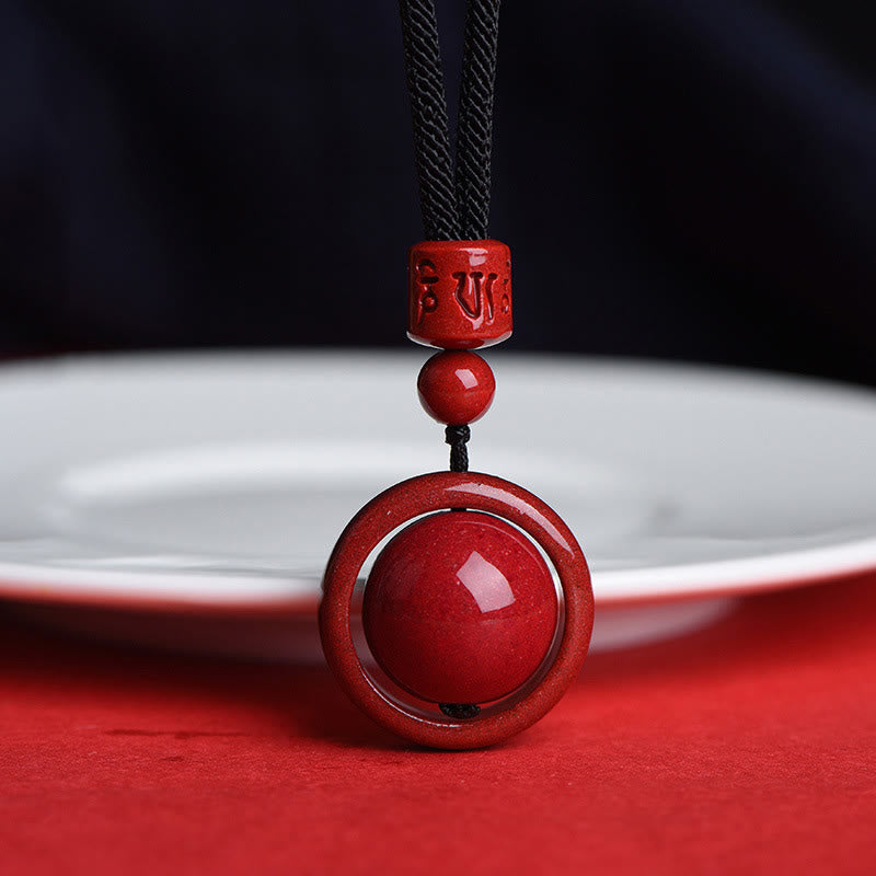 Buddha Stones, Zinnober, Om Mani Padme Hum, PiXiu, Segen, Glücksperlen-Halsketten-Anhänger - Om Mani Padme Hum - Schwarzes Seil - image 16