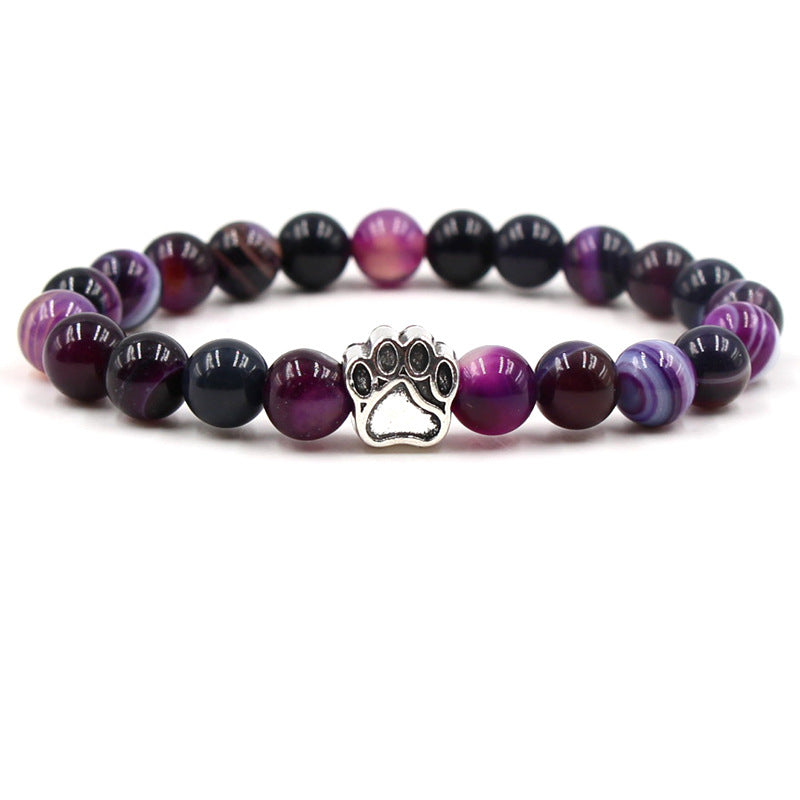 Indischer Achat, grüner Achat, Hundepfote, positives, ruhiges Armband