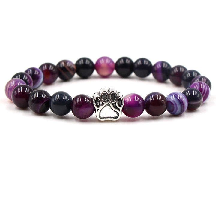 Indischer Achat, grüner Achat, Hundepfote, positives, ruhiges Armband