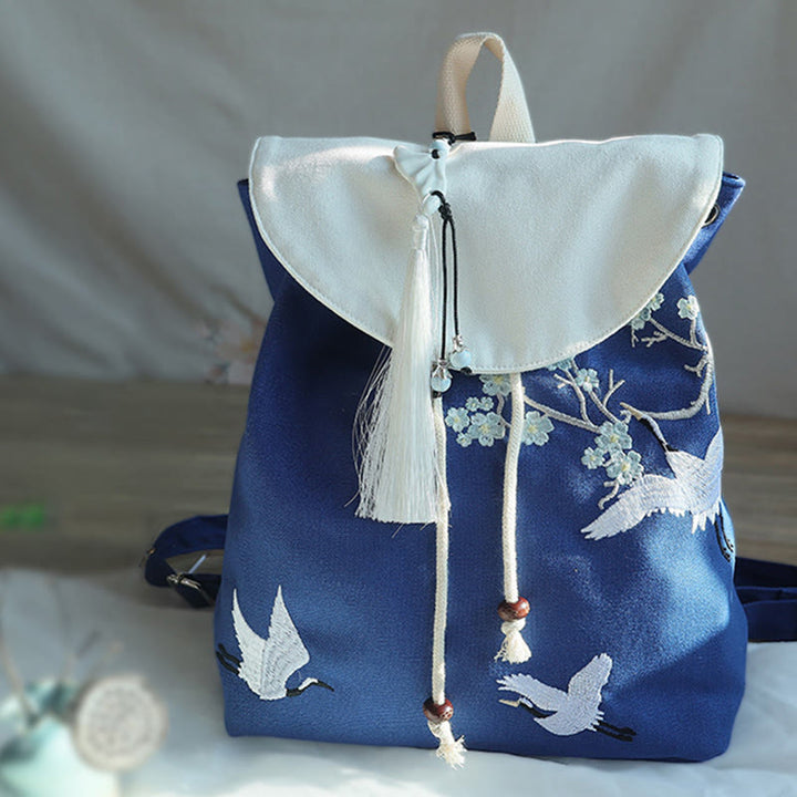 Handgemachter, bestickter Canvas-Rucksack mit Buddha Stones und großer Kapazität - image 25