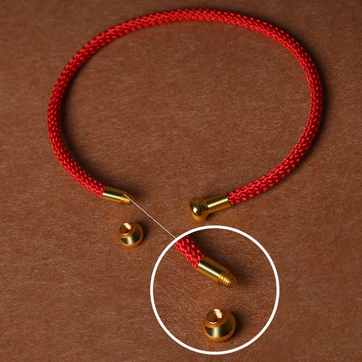 Buddha Stones, schlichtes Design, handgefertigtes Glücksgeflecht-Manschettenarmband - image 4