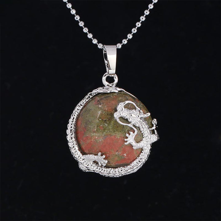 Buddha Stones, chinesischer Drache, natürlicher Quarzkristall, heilende Energie, Halsketten-Anhänger - Unakit - image 6