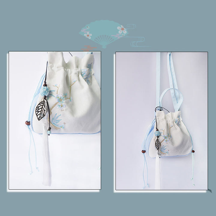 Buddha Stones Handgefertigte bestickte Blumen Canvas Tote Schultertasche Handtasche - image 28