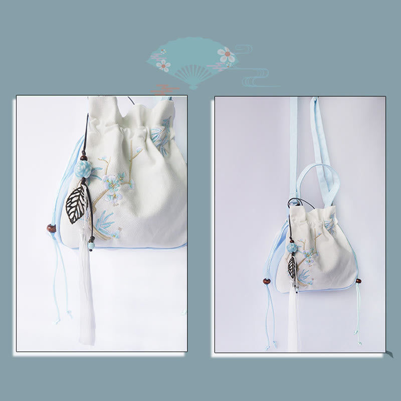 Buddha Stones Handgefertigte bestickte Blumen Canvas Tote Schultertasche Handtasche - image 28