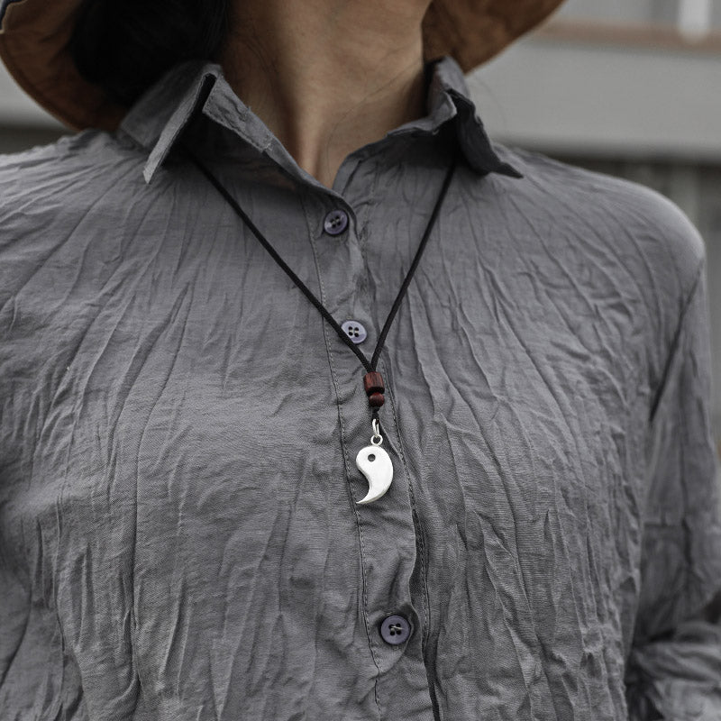 Buddha Stones Halskettenanhänger aus 990er Sterlingsilber mit Yin-Yang-Symbol für Balance und Harmonie - image 9