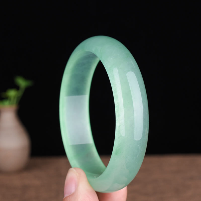 Buddha Stones, natürlicher Jade-Armreif, Glück, Heilung, Wohlstand - image 4