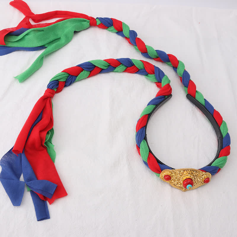 Tibetische bunte Quastenperlen Haarschmuck Haarschmuck - Blau - Prismatisch - image 5