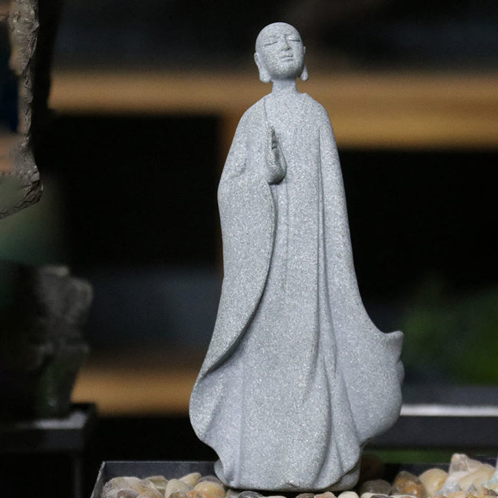 Buddha Stones, Meditation, Buddha-Mönch, Gelassenheit, Heimdekoration - Einhändiger Buddha 8*7*18cm - image 0