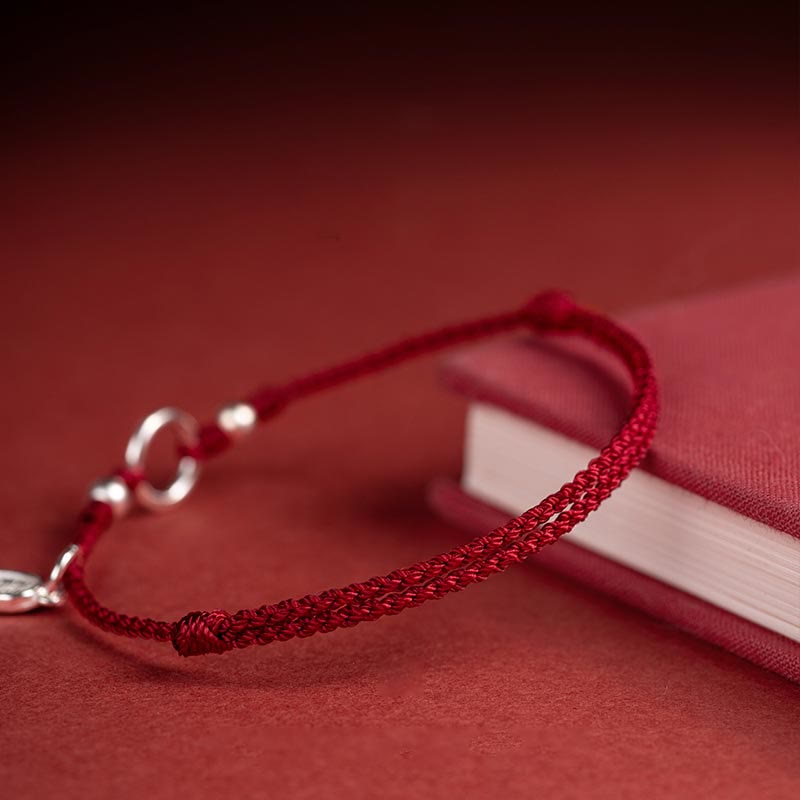 Armband mit Buddha Stonesn, 925er-Sterlingsilber, Glück, Glück, Frieden, Freude, Lotus, Frieden, Schnalle, rote Schnur - image 8