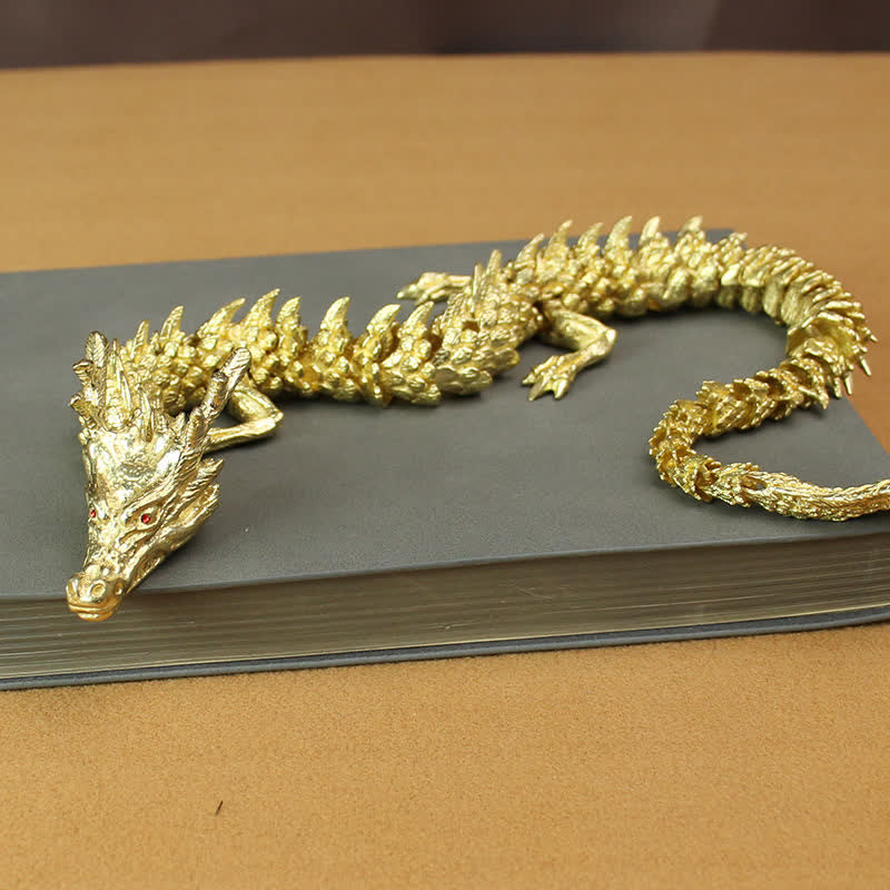 Messing Kupfer Drache Reichtum Glück Schutz Statue Figur Heimdekoration - Gold - image 7