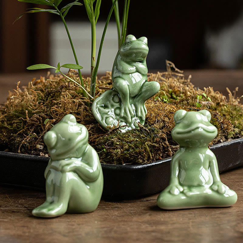 Buddha Stones, Mini, klein, Meditation, Lotus, ruhender Frosch, Keramik, Reichtum, Glück, Zuhause, Tee, Haustier, Figur, Dekoration - image 1