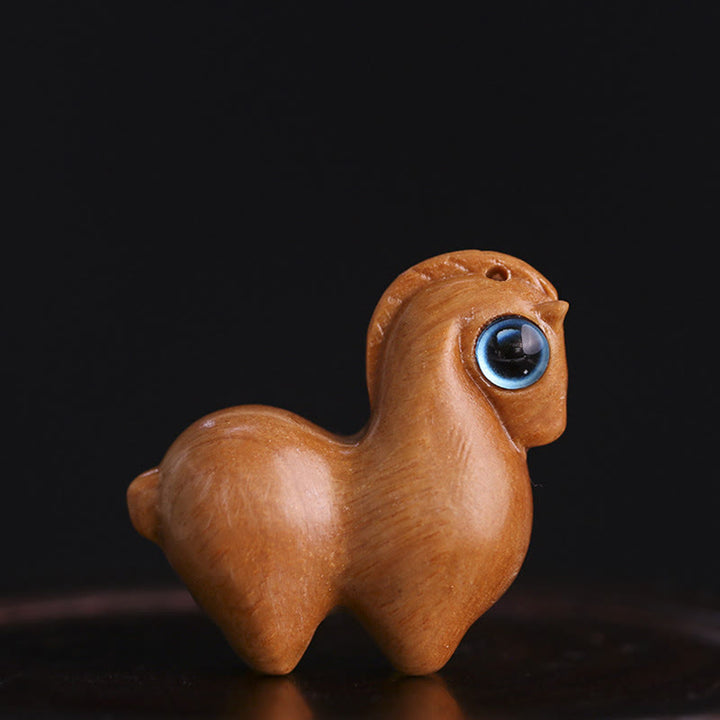 Buddha Stones, kleines Blatt, rotes Sandelholz, grünes Sandelholz, Glücks-Mini-Pferdeschutz-Dekoration - Sandelholzpferd (Kleine Größe 33*26*14mm) - image 14