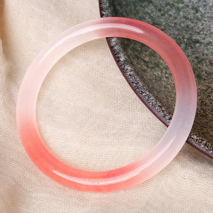 Buddha Stones Pink Golden Silk Jade Reichtum Armband Armreif - image 2