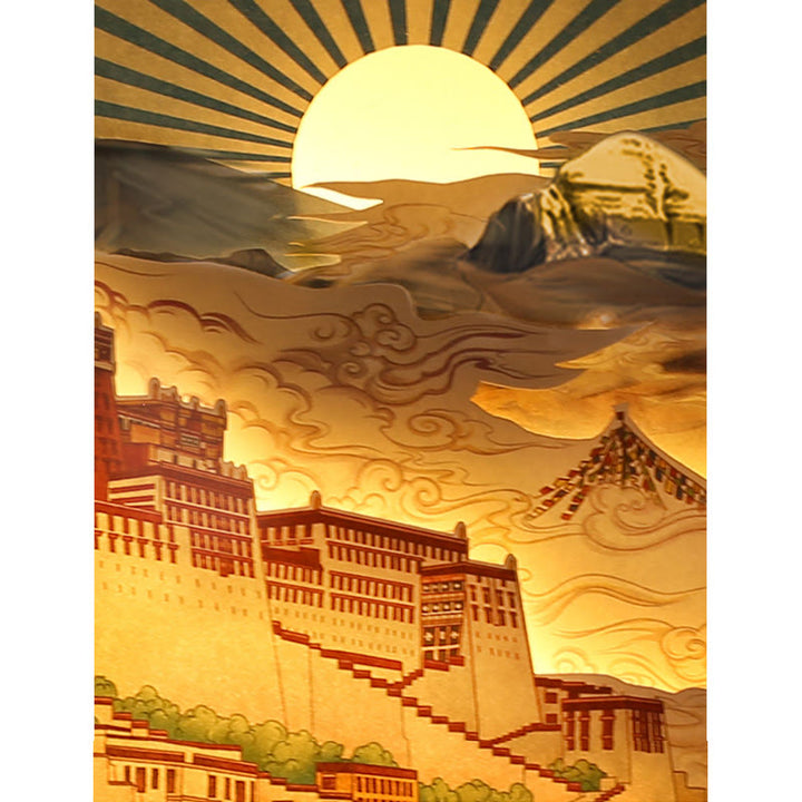Tibet Potala Palast Papier LED Schnitzlampe Kunst Nachtlichter Kreative LED Tischlampe - image 8