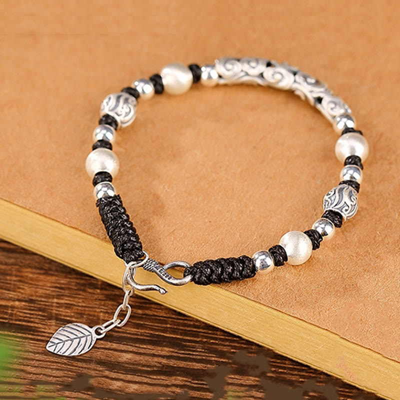 Buddha Stones Tibet Handgefertigtes Kupfer 999 Sterling Silber Glückswolken-Reichtum-Schnur-Armband - image 17