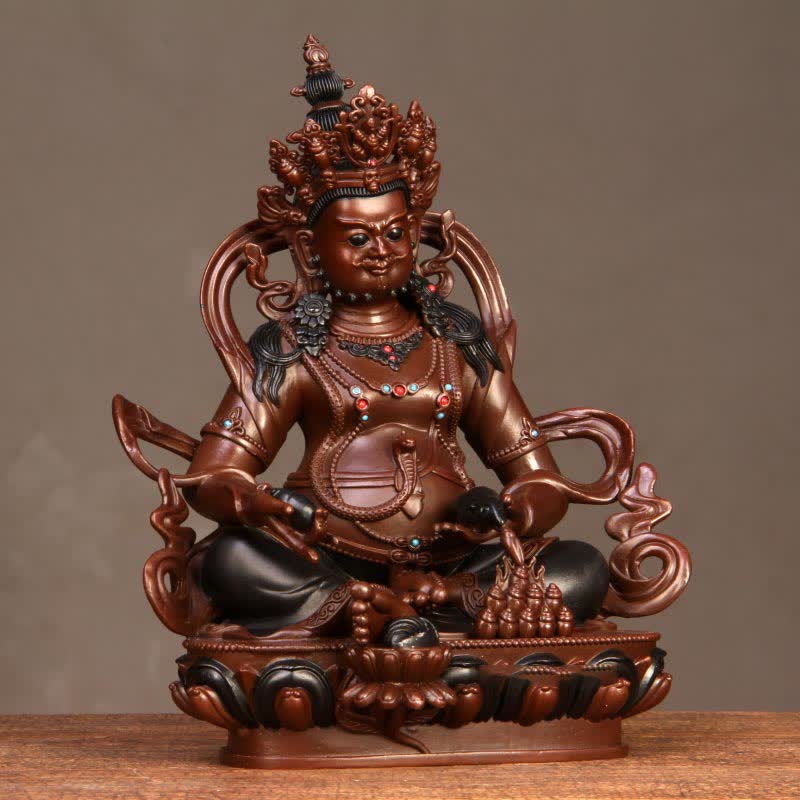 Gelbe Jambhala Bodhisattva Figur Mitgefühl Kupfer Statue Home Office Dekoration - image 1