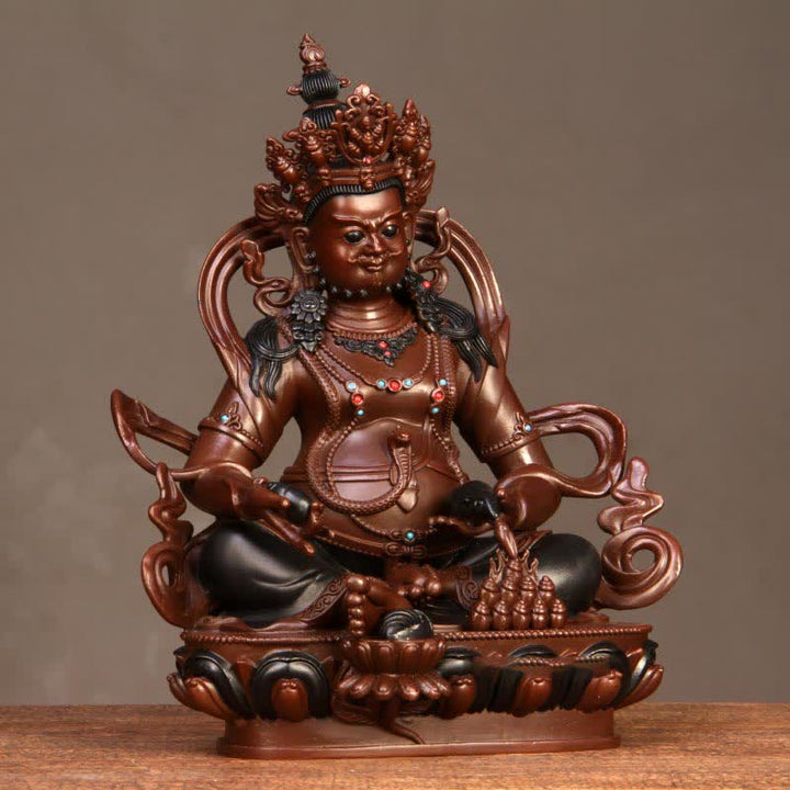 Gelbe Jambhala Bodhisattva Figur Mitgefühl Kupfer Statue Home Office Dekoration - image 1